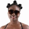 Charly Therapy - Lunettes solaires à monture oversize carrée recyclée - Sabrina Kiwi