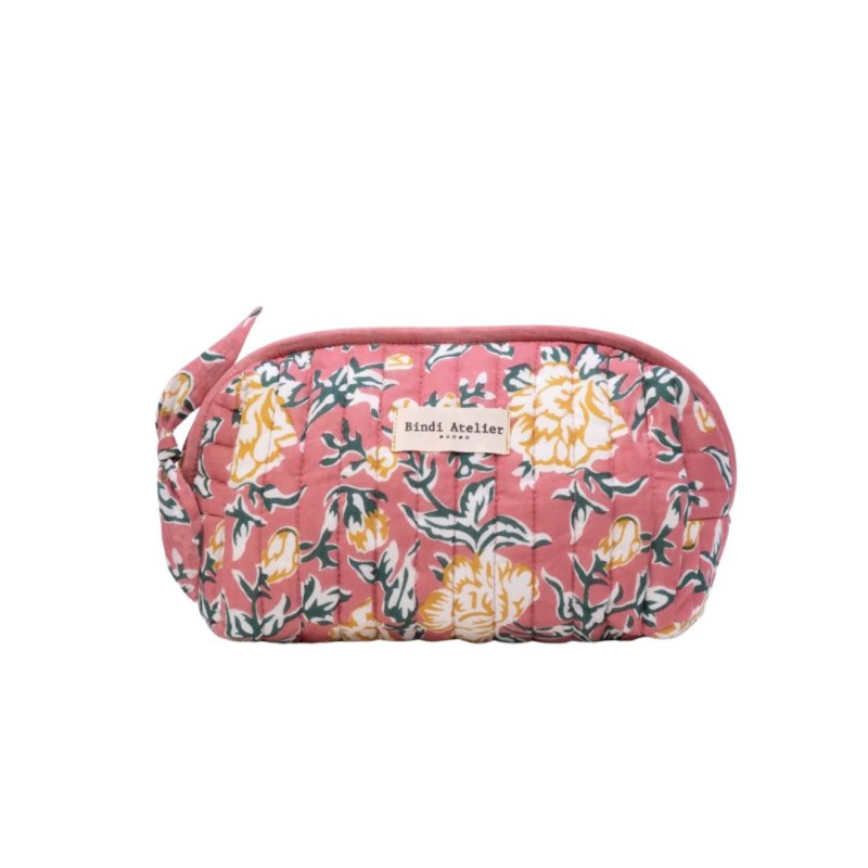 Trousse Maquillage – Bindi Atelier | Coton Matelassé Fait Main, 21x11cm