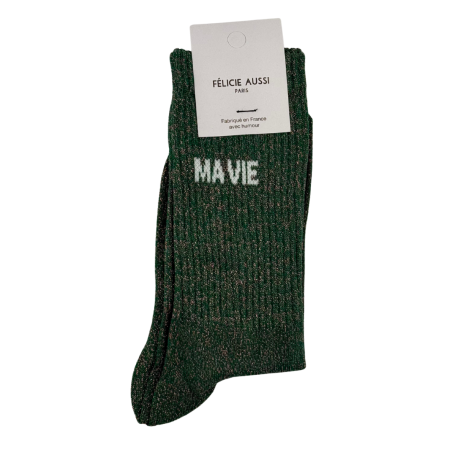 Chaussettes pailletées façon sport – Félicie Aussi | Taille 36–40 | Fabriquées en France