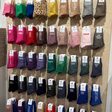 Chaussettes pailletées façon sport – Félicie Aussi | Taille 36–40 | Fabriquées en France