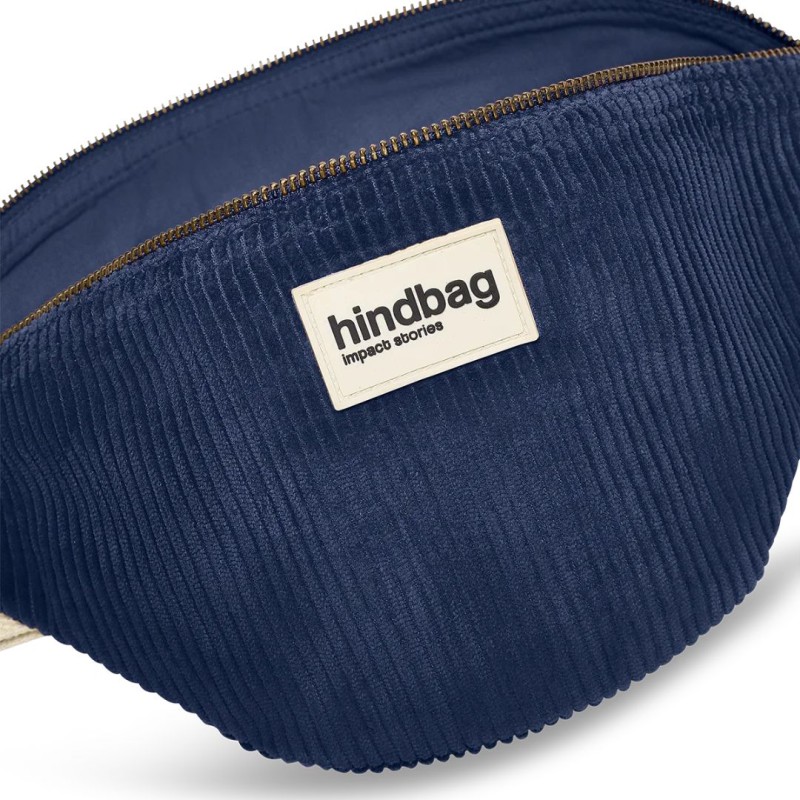 Sac Banane Olivia Velours Marine – Hindbag | Coton Bio & Éthique