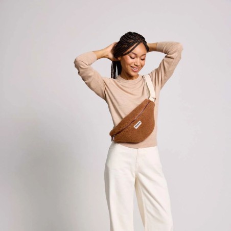 Sac Banane Olivia Teddy Brun – Hindbag | Coton Bio & Éthique