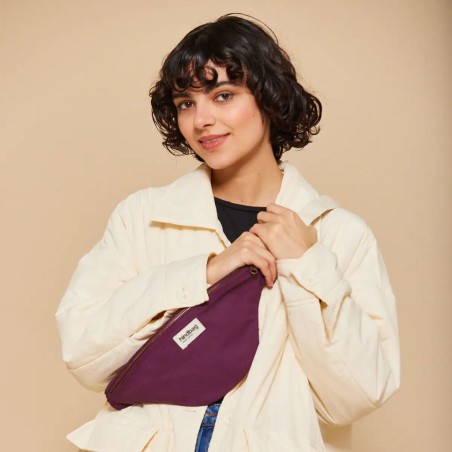 Sac Banane Olivia Prune – Hindbag | Coton Bio & Éthique