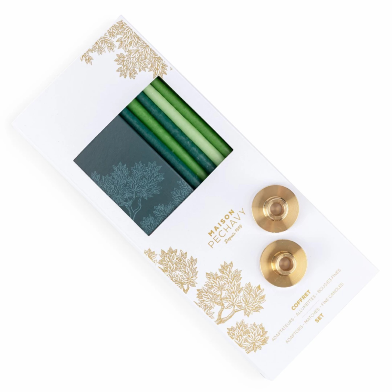 Coffret bougies fines & adaptateurs laiton | Maison Pechavy