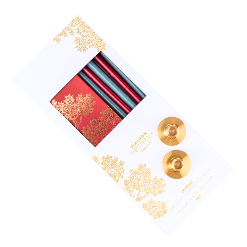 Coffret bougies fines & adaptateurs laiton | Maison Pechavy