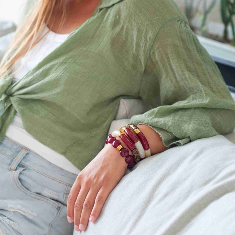 Bracelet Pipoca – Bijou résine ou acrylique & acier doré à l'or fin – Parabaya | Lucie in the R