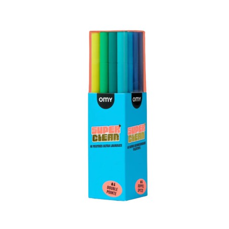 Feutres lavables Super Clean 16 couleurs OMY | Lucie in the R