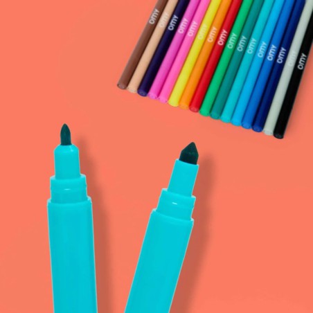 Feutres lavables Super Clean 16 couleurs OMY | Lucie in the R