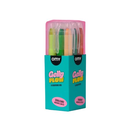 Gelly Flow OMY – 9 crayons gel dès 3 ans | Lucie in the R