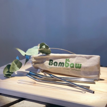 Bambaw Pack de 6 pailles en inox