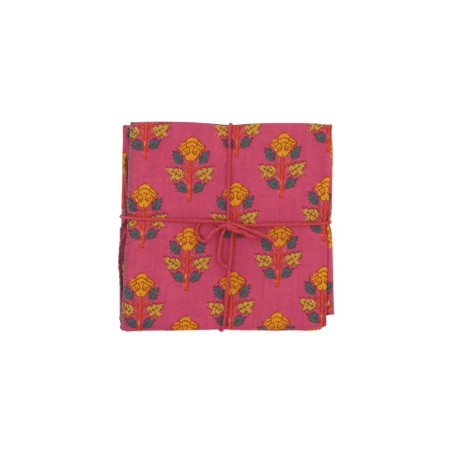 Serviettes en tissu Suzette à Table – Lot de 4 – Coton surcyclé et coloré