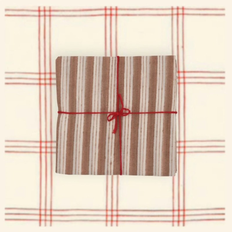 Serviettes en tissu Suzette à Table – Lot de 4 – Coton surcyclé et coloré