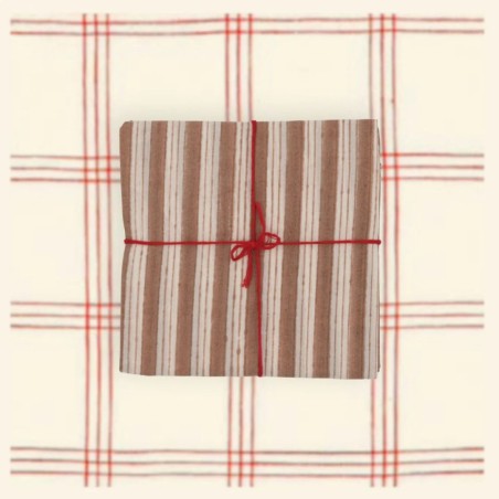 Serviettes en tissu Suzette à Table – Lot de 4 – Coton surcyclé et coloré