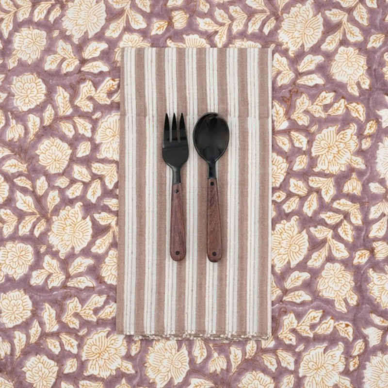 Serviettes en tissu Suzette à Table – Lot de 4 – Coton surcyclé et coloré