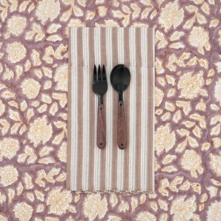 Serviettes en tissu Suzette à Table – Lot de 4 – Coton surcyclé et coloré