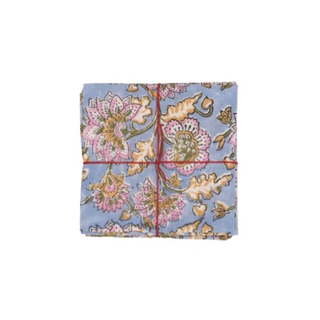 Serviettes en tissu Suzette à Table – Lot de 4 – Coton surcyclé et coloré