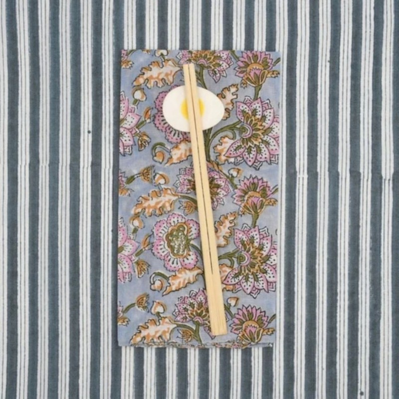 Serviettes en tissu Suzette à Table – Lot de 4 – Coton surcyclé et coloré