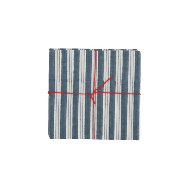 Serviettes en tissu Suzette à Table – Lot de 4 – Coton surcyclé et coloré