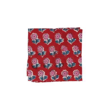 Serviettes en tissu Suzette à Table – Lot de 4 – Coton surcyclé et coloré