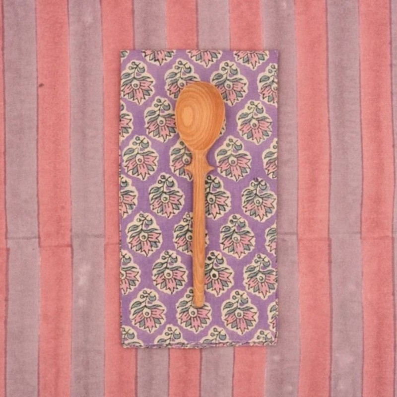 Serviettes en tissu Suzette à Table – Lot de 4 – Coton surcyclé et coloré