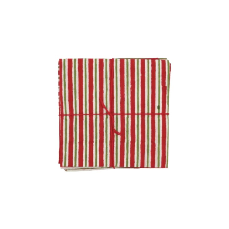 Serviettes en tissu Suzette à Table – Lot de 4 – Coton surcyclé et coloré