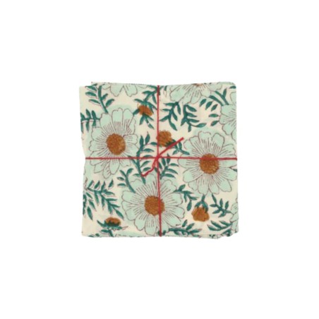 Serviettes en tissu Suzette à Table – Lot de 4 – Coton surcyclé et coloré