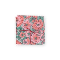 Serviettes en tissu Suzette à Table – Lot de 4 – Coton surcyclé et coloré