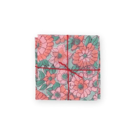 Serviettes en tissu Suzette à Table – Lot de 4 – Coton surcyclé et coloré