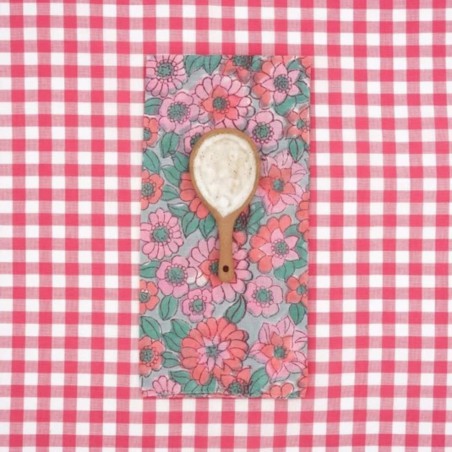 Serviettes en tissu Suzette à Table – Lot de 4 – Coton surcyclé et coloré