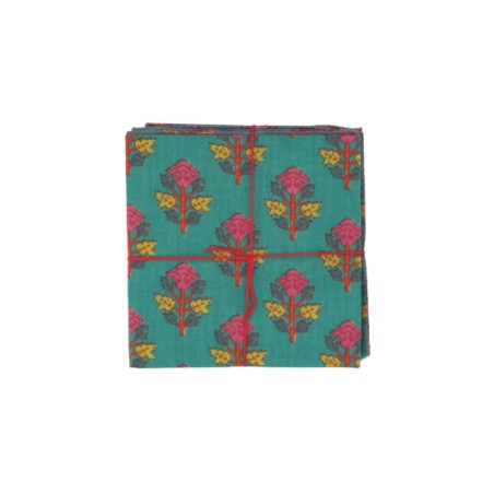 Serviettes en tissu Suzette à Table – Lot de 4 – Coton surcyclé et coloré
