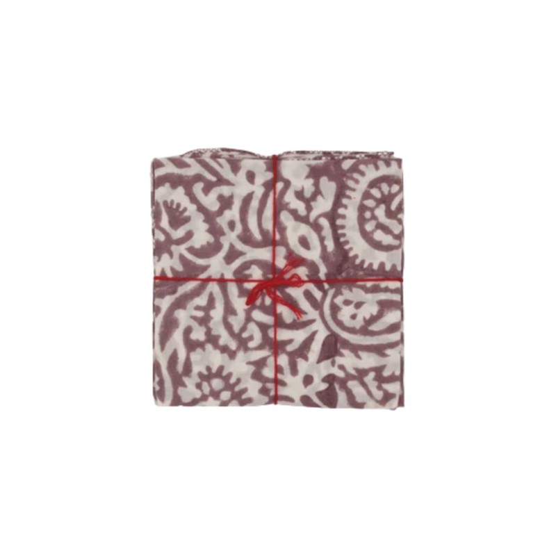 Serviettes en tissu Suzette à Table – Lot de 4 – Coton surcyclé et coloré