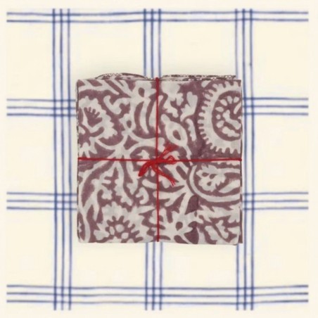 Serviettes en tissu Suzette à Table – Lot de 4 – Coton surcyclé et coloré