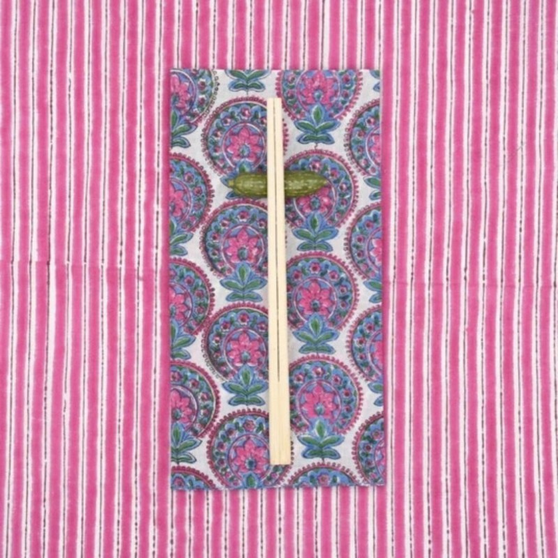 Serviettes en tissu Suzette à Table – Lot de 4 – Coton surcyclé et coloré