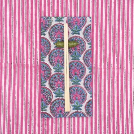 Serviettes en tissu Suzette à Table – Lot de 4 – Coton surcyclé et coloré