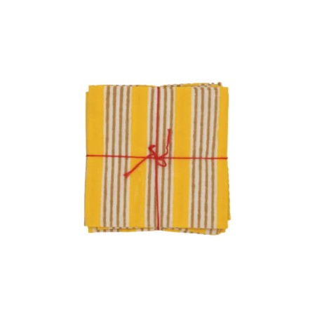 Serviettes en tissu Suzette à Table – Lot de 4 – Coton surcyclé et coloré