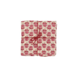 Serviettes en tissu Suzette à Table – Lot de 4 – Coton surcyclé et coloré