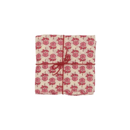 Serviettes en tissu Suzette à Table – Lot de 4 – Coton surcyclé et coloré