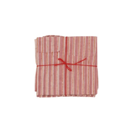 Serviettes en tissu Suzette à Table – Lot de 4 – Coton surcyclé et coloré
