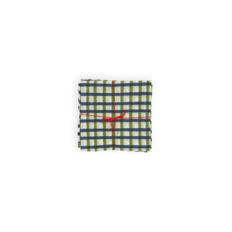 Serviettes en tissu Suzette à Table – Lot de 4 – Coton surcyclé et coloré