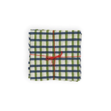 Serviettes en tissu Suzette à Table – Lot de 4 – Coton surcyclé et coloré