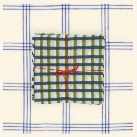 Serviettes en tissu Suzette à Table – Lot de 4 – Coton surcyclé et coloré