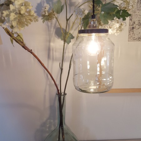 Lampe en bocal à cornichons upcyclée Rescued