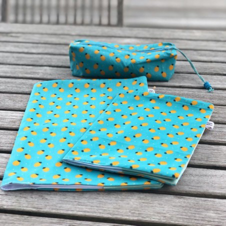 Green Clothes protège cahier en tissu ananas doublé PUL