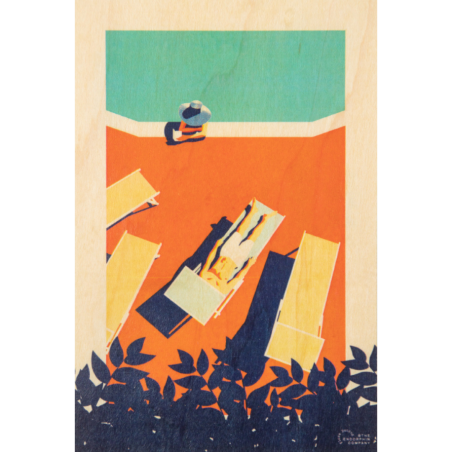 Woodhi carte postale en bois Riviera Piscine
