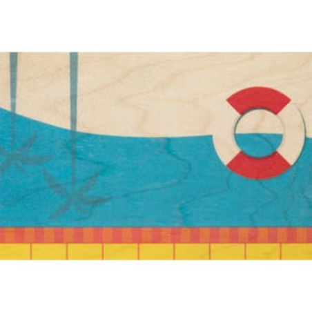 Woodhi carte postale en bois Miami Pool