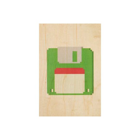 Woodhi carte postale en bois Hello 80s Floppy