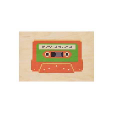 Woodhi carte postale en bois Hello 80s Tape