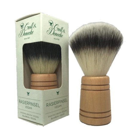 Croll & Denecke - Blaireau de rasage vegan, manche en bois